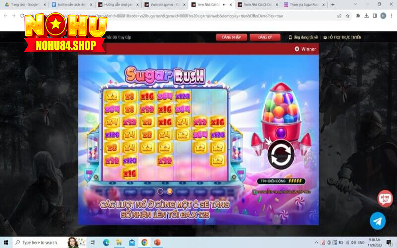 Hướng dẫn chơi nổ hũ Sugar Rush chi tiết